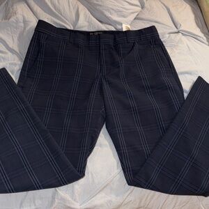 Banana Republic Trousers Ryan Navy Pinstripe Straight Leg Wool Blend size 8 EUC